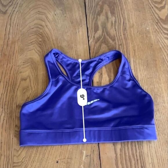 Nike Sports Bra Purple Small Racerback Dri-FIT Athletic Low Impact Workout - Picture 3 of 4